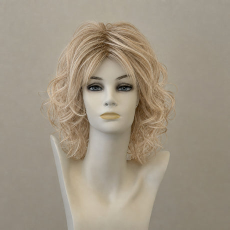 Blonde Perücke, schulterlang, mit Wurzelansatz