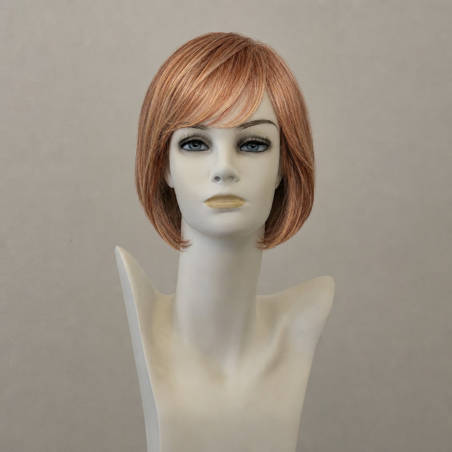 Perücke Catwalk, hellbraun braun blond mit blonder Strähne, schulterlang, Monofilament Lace