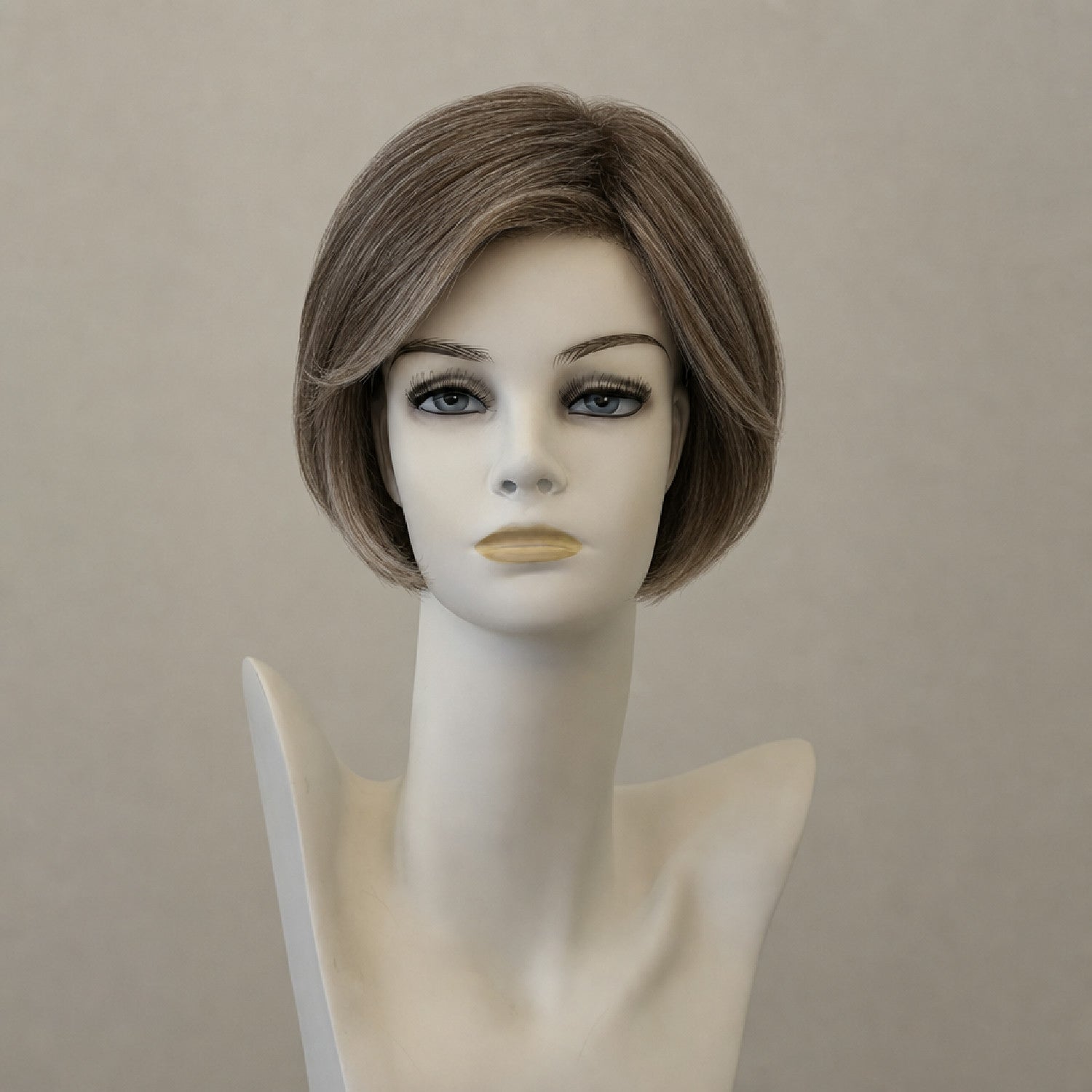 Elegante graue Perücke, Catwalk Deluxe, mittellang, mit Pony
