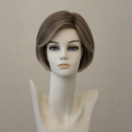 Elegante graue Perücke, Catwalk Deluxe, mittellang, mit Pony