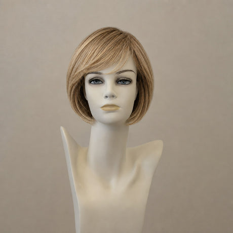 Lange Perücke in Honigblond mit Ombre-Effekt, Lace Front