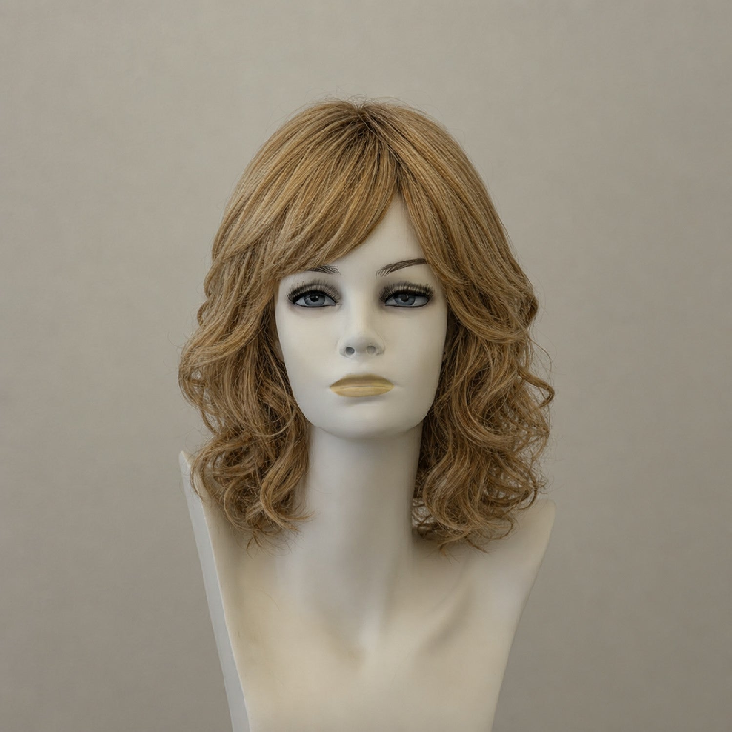 Glamouröse Perücke Celebrity Mono Lace, honigbraun, mittellang