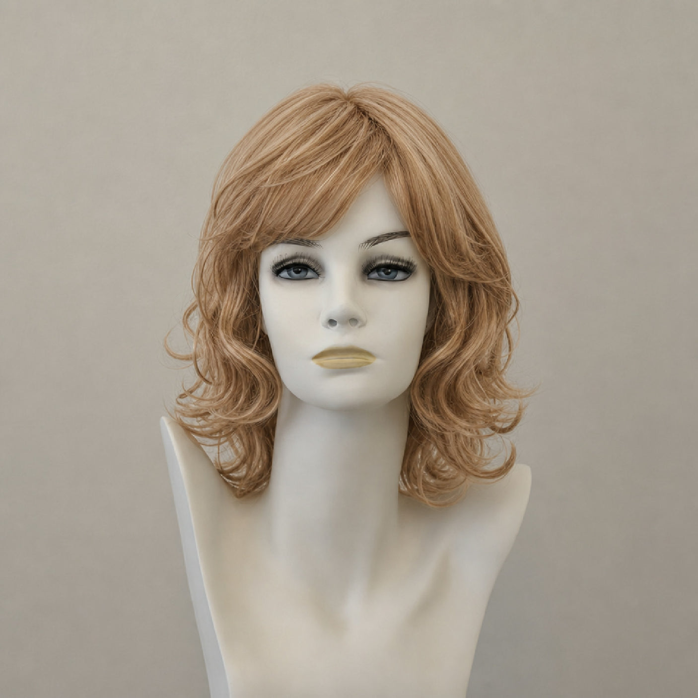 Braune Perücke mit Highlights und Monofilament-Spitze
