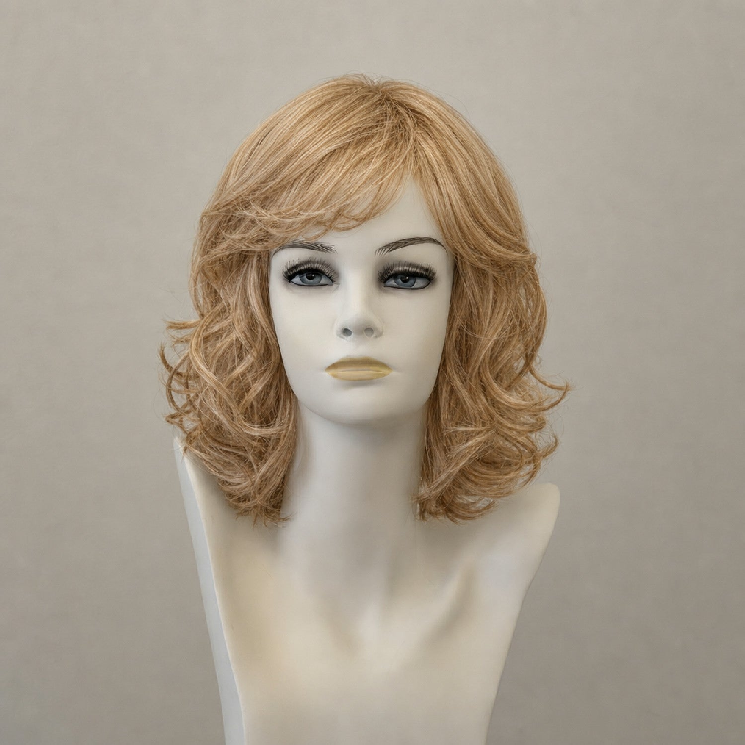 Perücke Celebrity R14/88+8 blond naturfarben gesträhnt lang lockig