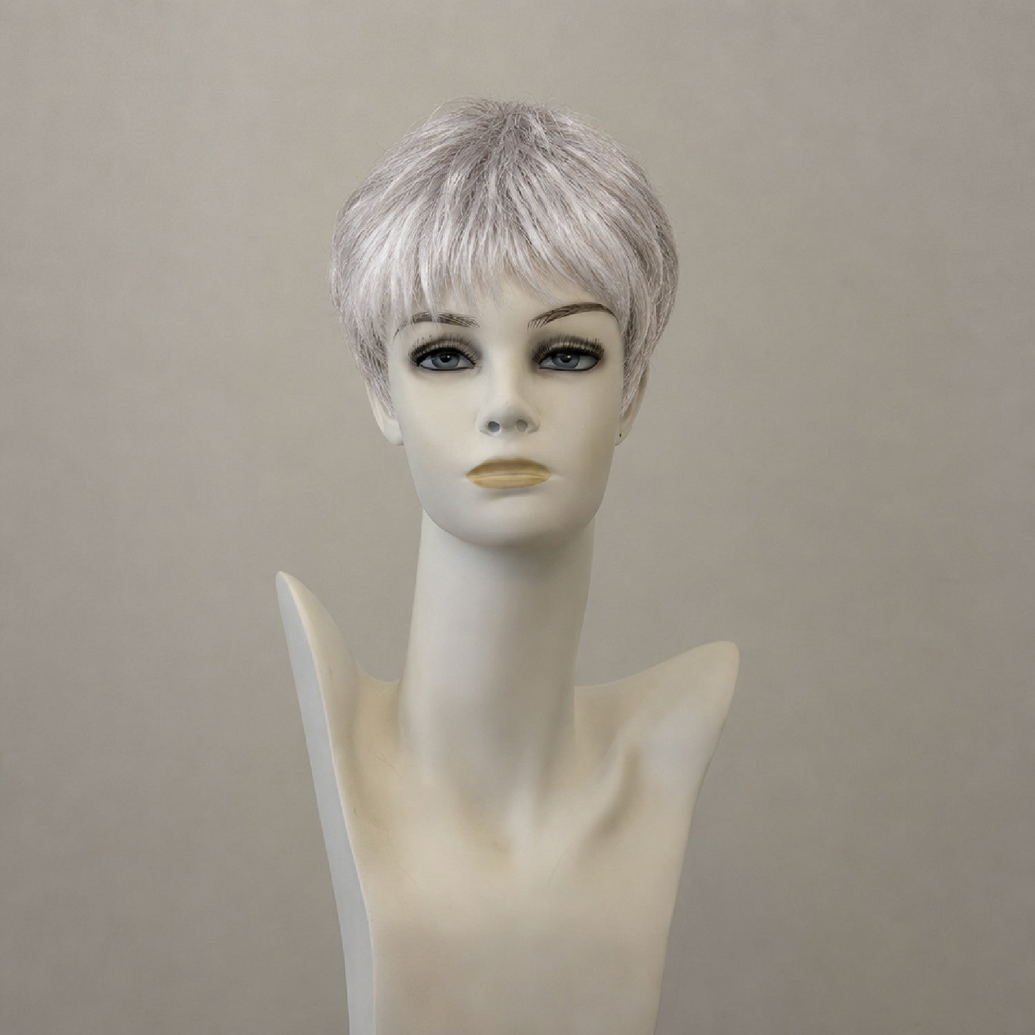 Cella Mono ash grey mix Echthaarperücke, schulterlang, stufig geschnitten