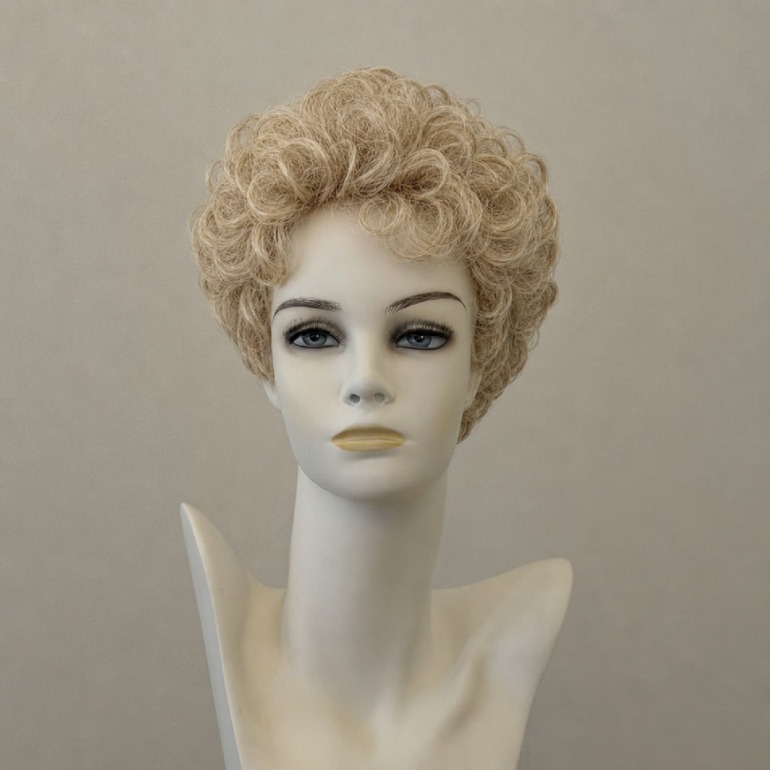 Kurzhaarige blonde Perücke im Bob-Stil mit Highlights