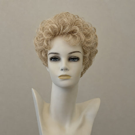 Kurzhaarige blonde Perücke im Bob-Stil mit Highlights