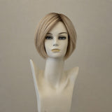 Dunkle Perücke, braun mit blonden Highlights, lang, gewellt, Lace-Front