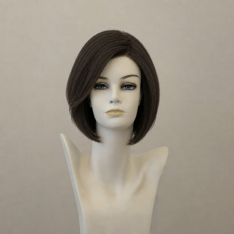 Braune Perücke mit schulterlangem, gewelltem Haar und Monofilament-Lace-Front