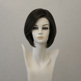 Lange schwarze Perücke mit Monofilamentansatz und Lacefront
