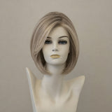 Glänzende, schulterlange Perücke in Naturschwarz, Monofilament Lace Front
