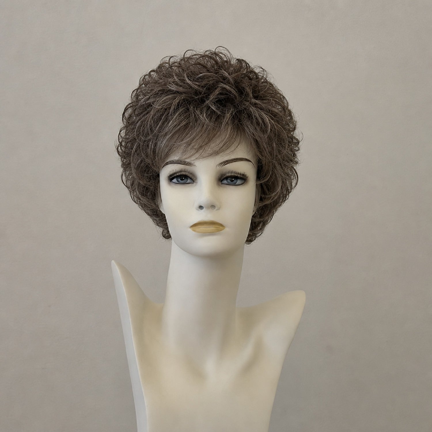 Kurze Bob-Perücke espresso mix, stilvoll und modern