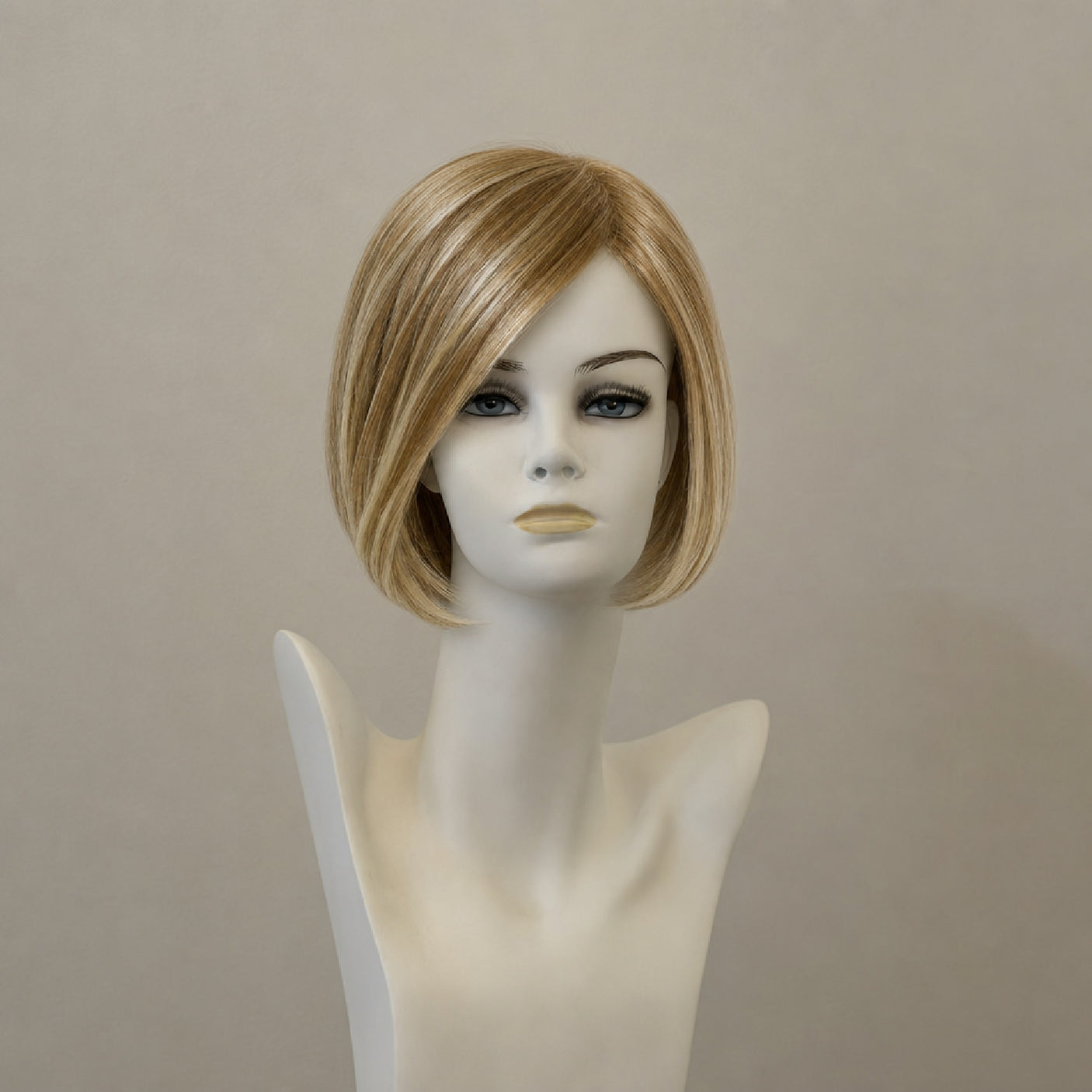 Kurze blonde Perücke mit Wurzeln, Chardonnay-Root, Kunsthaar</br>