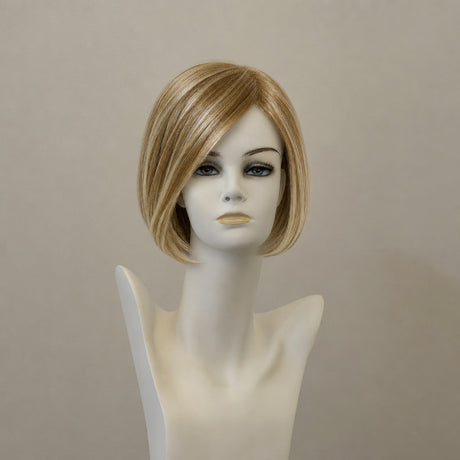 Kurze blonde Perücke mit Wurzeln, Chardonnay-Root, Kunsthaar</br>