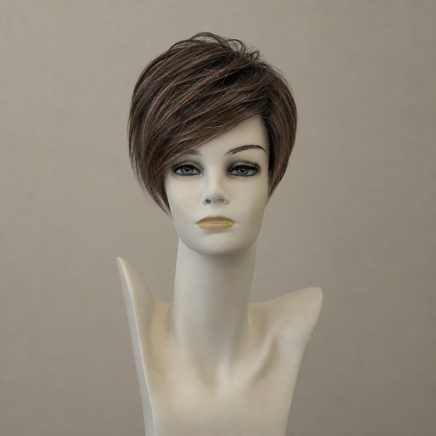 Kurze, wellige Damenperücke in Honigblond und Braun, Lace Front