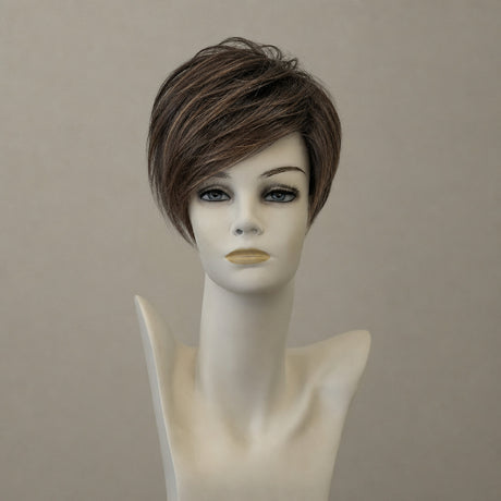 Kurze, wellige Damenperücke in Honigblond und Braun, Lace Front
