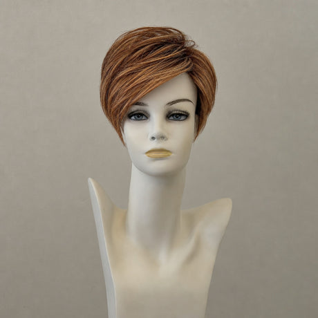 Terracotta Gold Rooted Perücke: Mittellange, seidige Wellen mit Lace Front