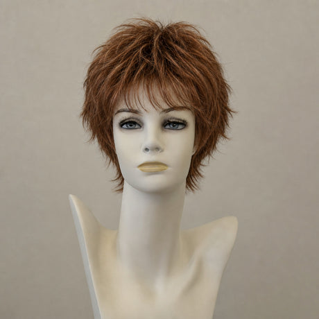 Kurze Perücke cinnamon rooted, gewellt, natürlicher Look