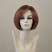 Cloud Perücke, dunkelbraun mit roten Highlights, schulterlang, gelockt