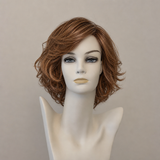 Kurze blonde honigfarbene Perücke, wellig, mit Lace Front