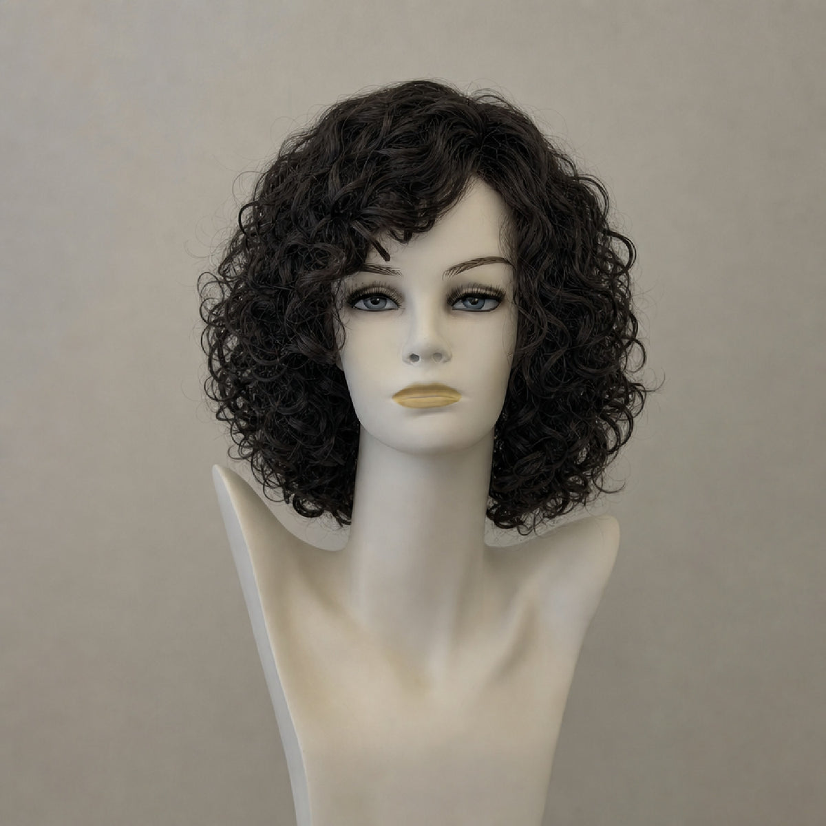 Kurze schwarze Lockenperücke "Curly Hair 2