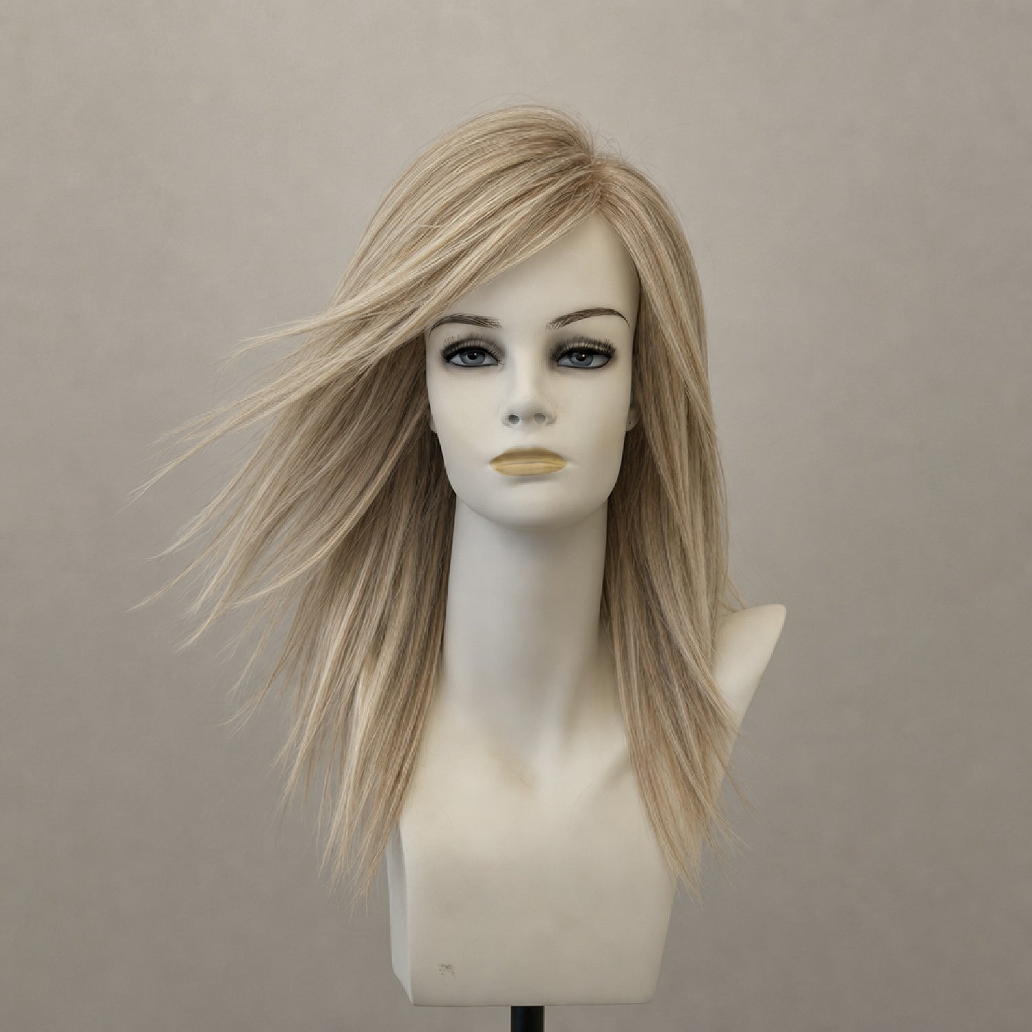 Lange Perücke sandblond mit Ansatz, Long Hair 2