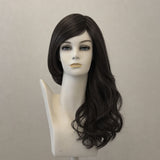 Lange schwarze Perücke mit braunen Highlights, Ombre-Look