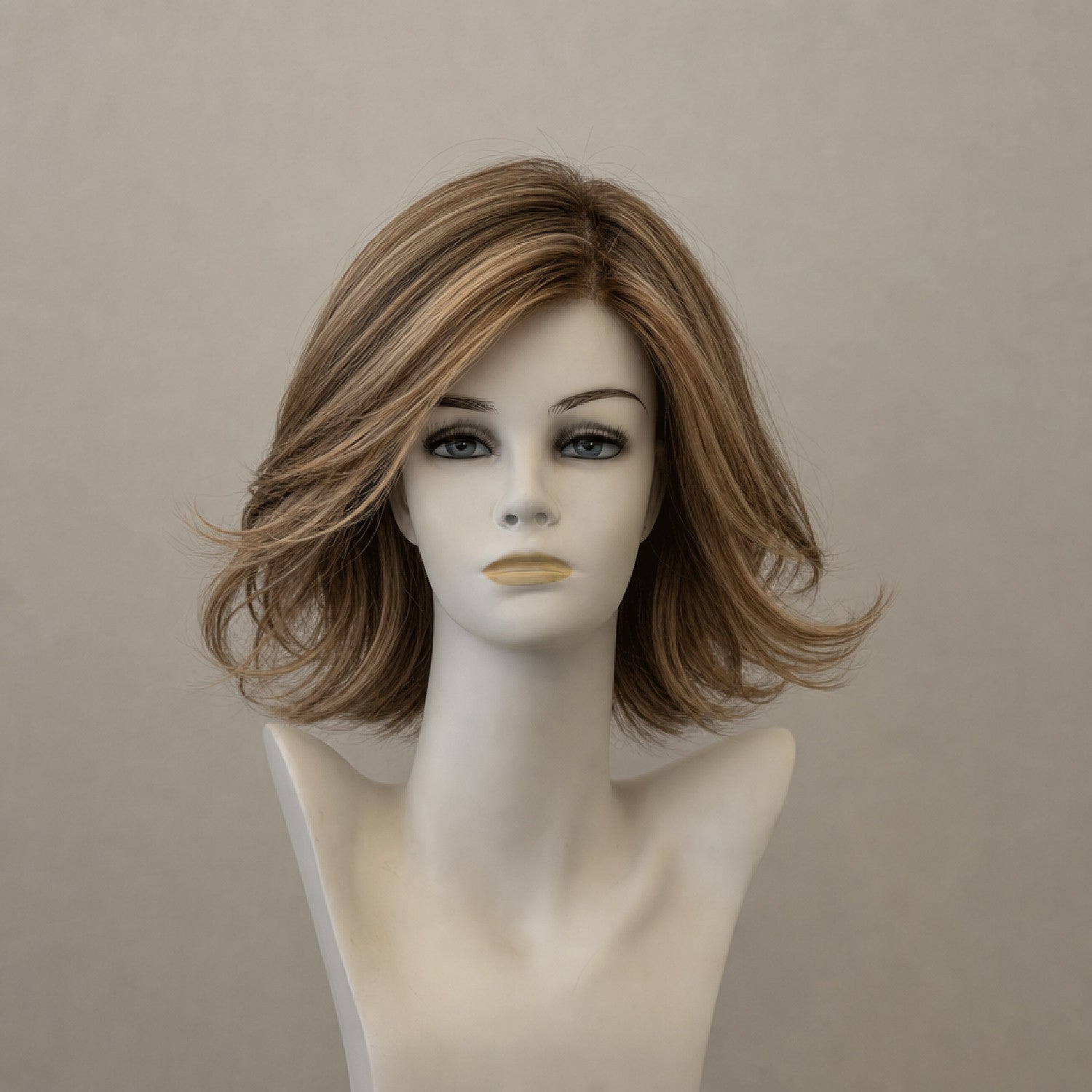 Mocca rooted Page Hair Perücke kurz, gesträhnt