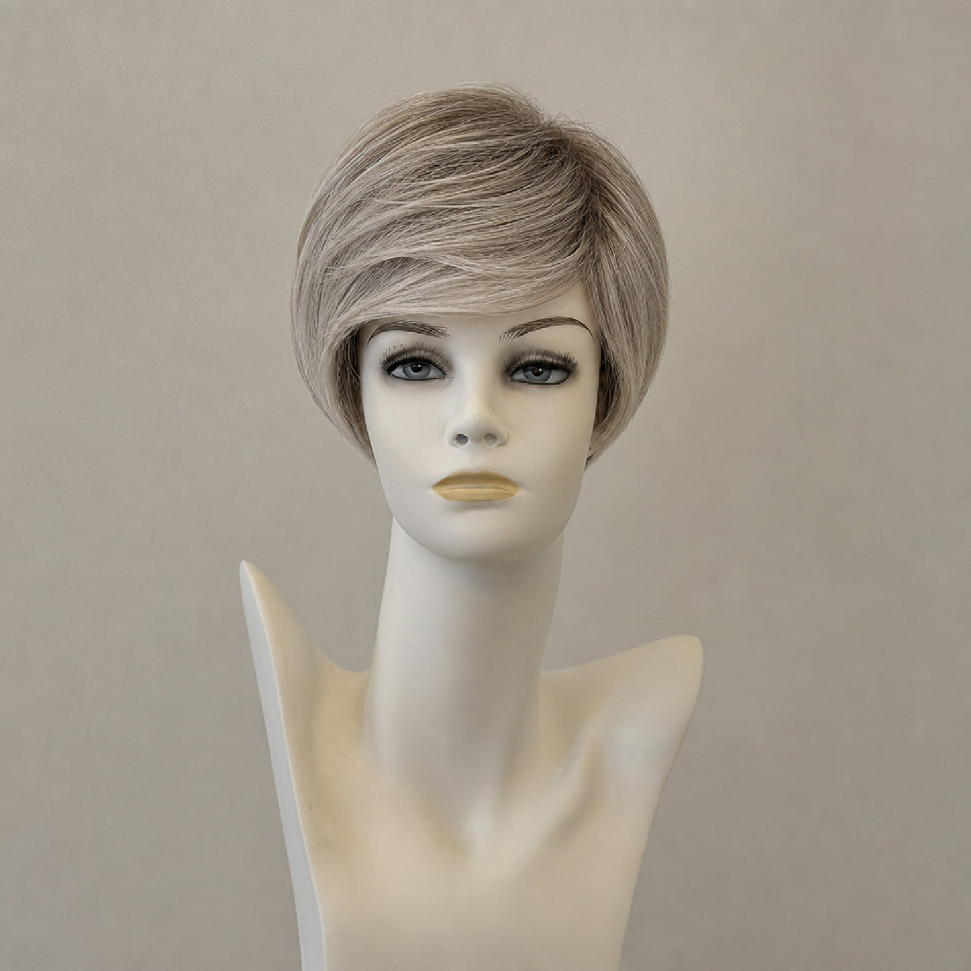 Blonde schulterlange Page-Perücke mit geradem Haar