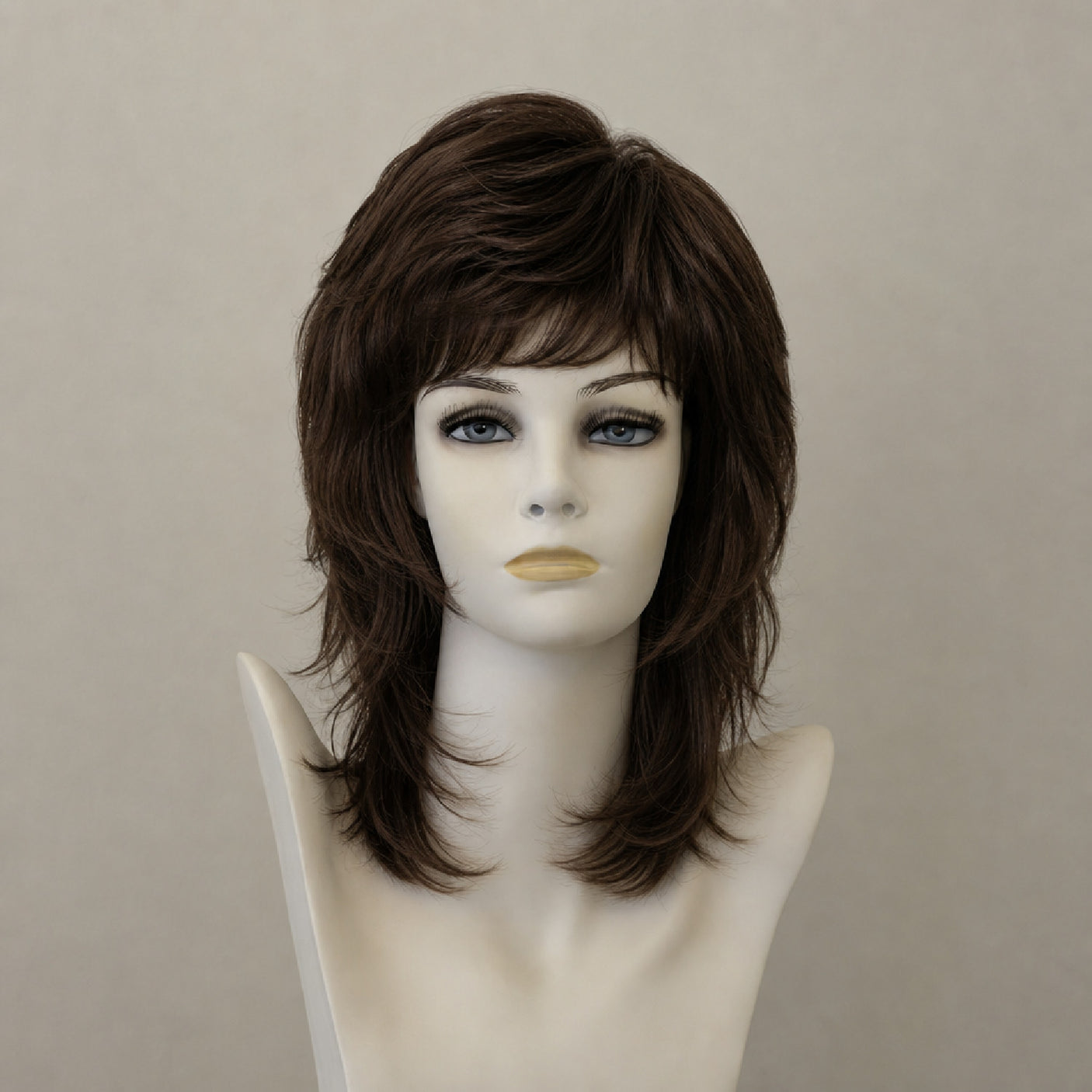 Kurze dunkelbraune Bob-Perücke Page Hair 2 mit Seitenscheitel