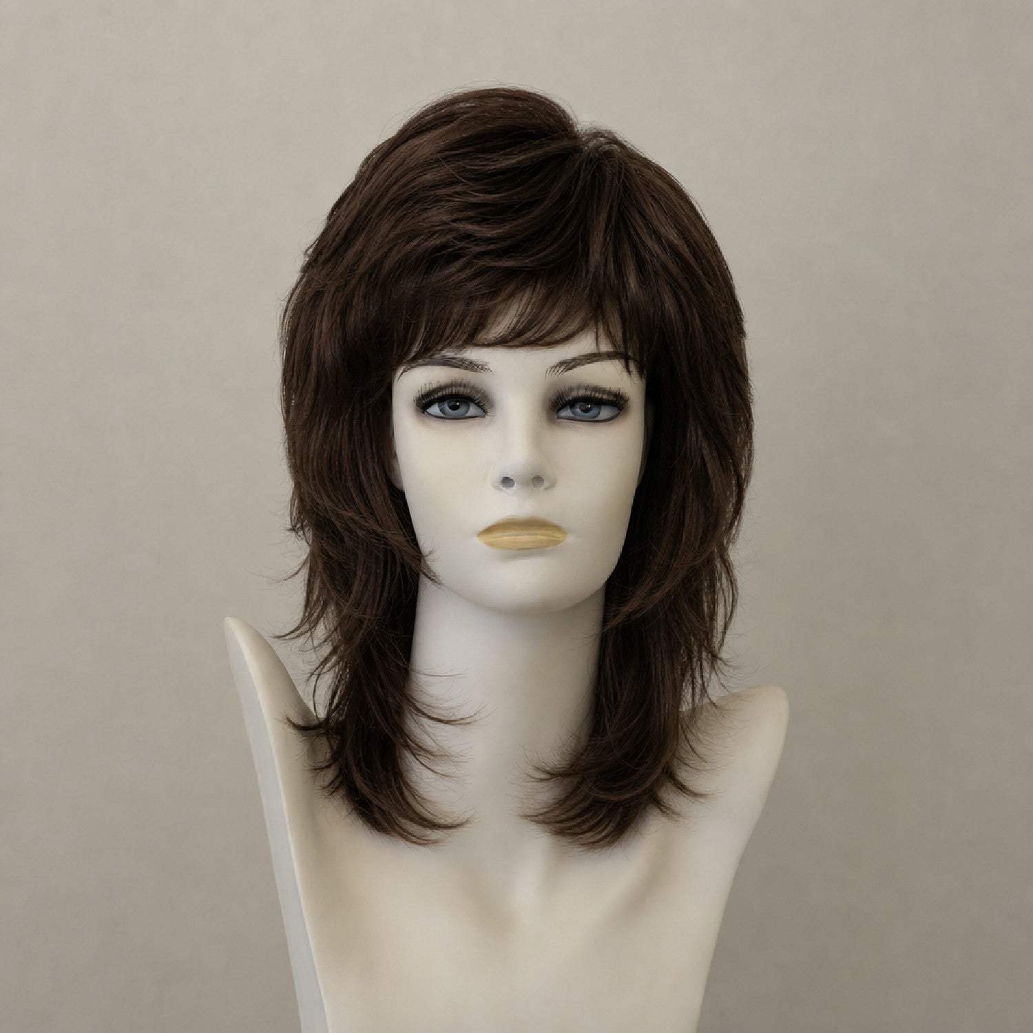 Kurze dunkelbraune Bob-Perücke Page Hair 2 mit Seitenscheitel