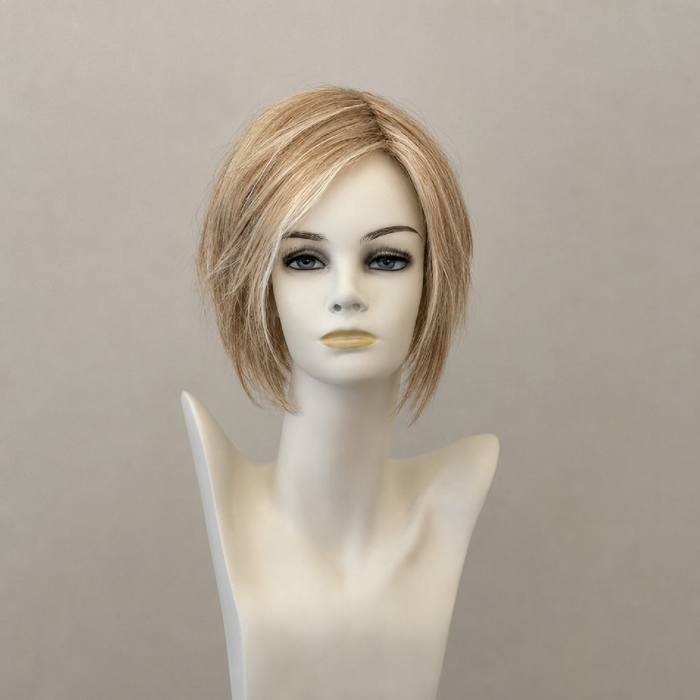 Kurze blonde Perücke, dunkler Ansatz