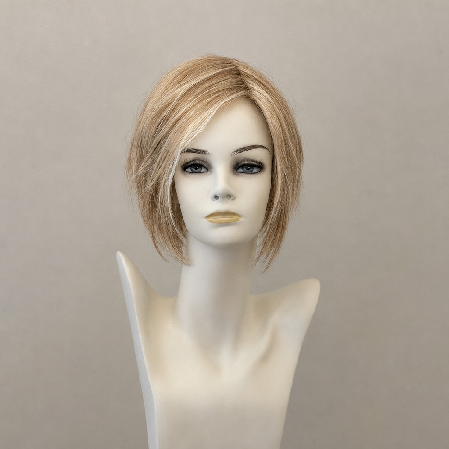 Kurze blonde Perücke, dunkler Ansatz