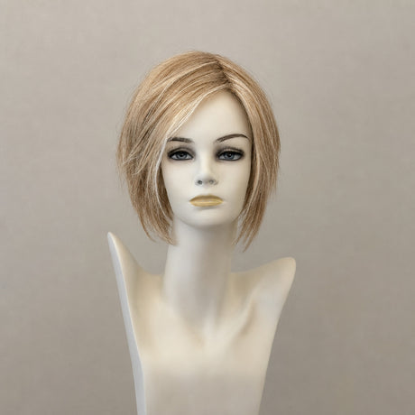 Kurze blonde Perücke, dunkler Ansatz