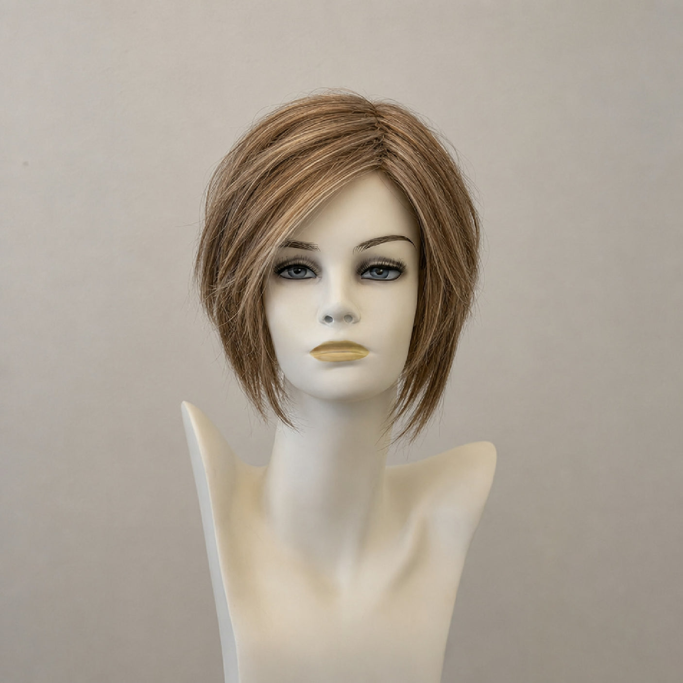 Braune Bob-Perücke mit seitlichem Scheitel, Page Hair 2, Chocolate Mix