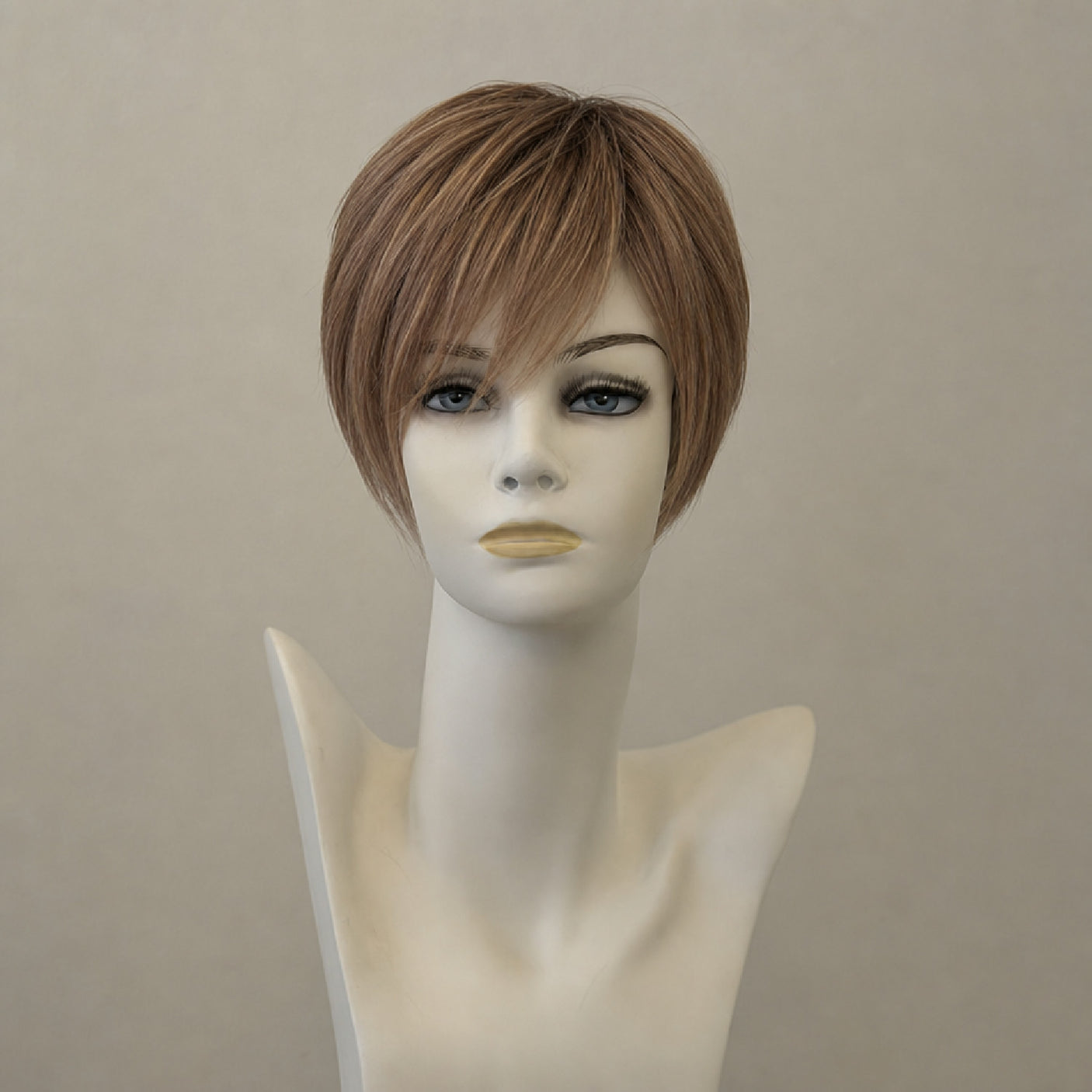 Braune Perücke Page Hair 2, schulterlang, mit Wurzelansatz
