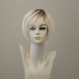Platinblonde Perücke, Page Hair 2, mit dunklen Wurzeln, schulterlang