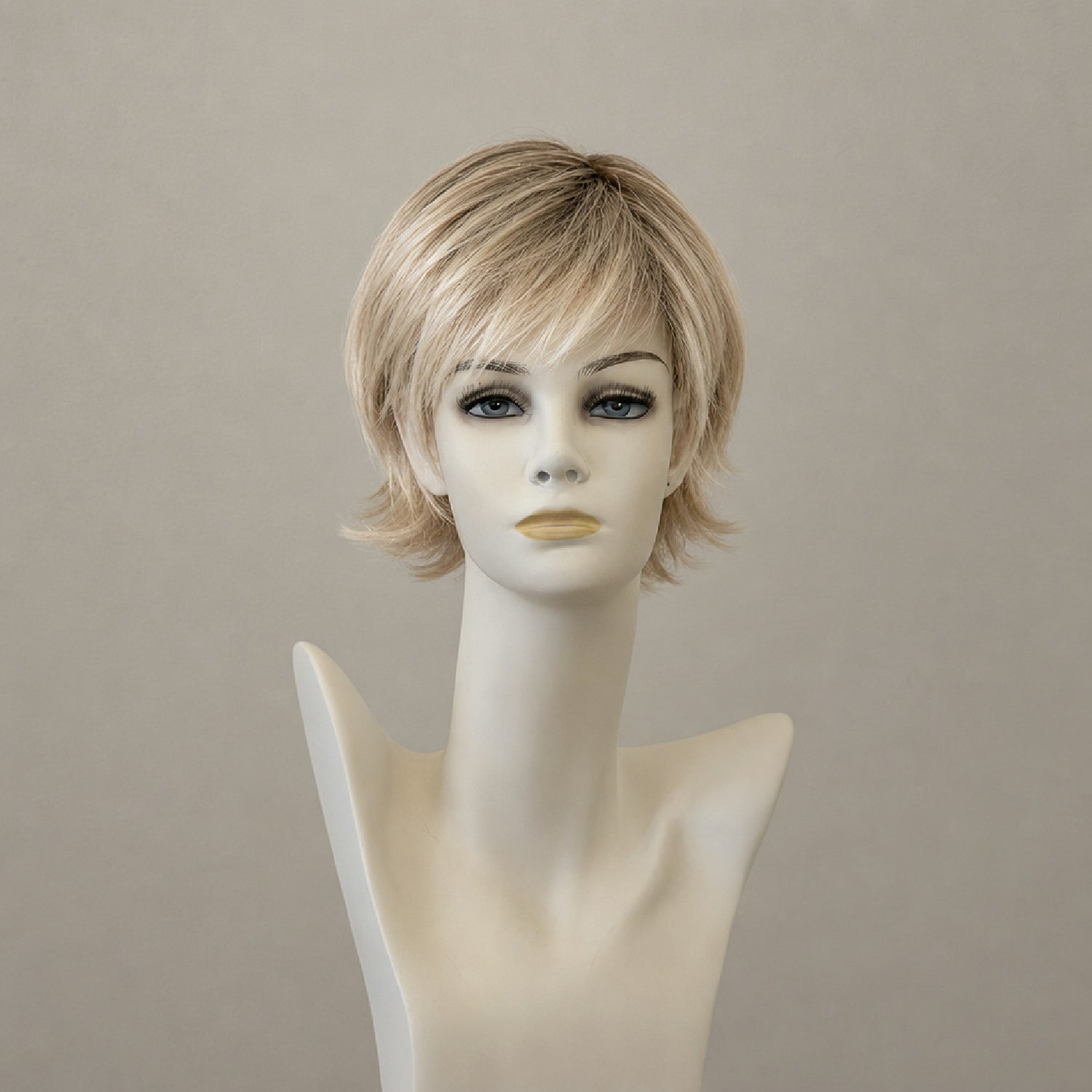 Sandfarbene Page-Perücke mit Ansatz, kurz, gerade