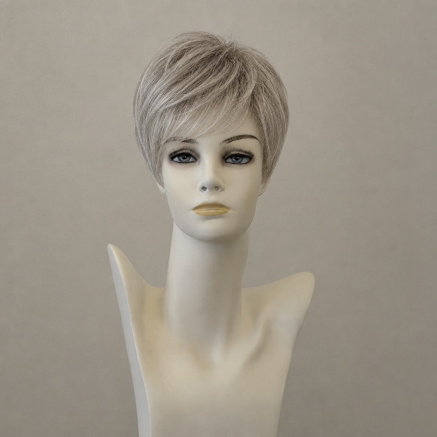 Kurze blonde Perücke mit Ombre-Effekt
