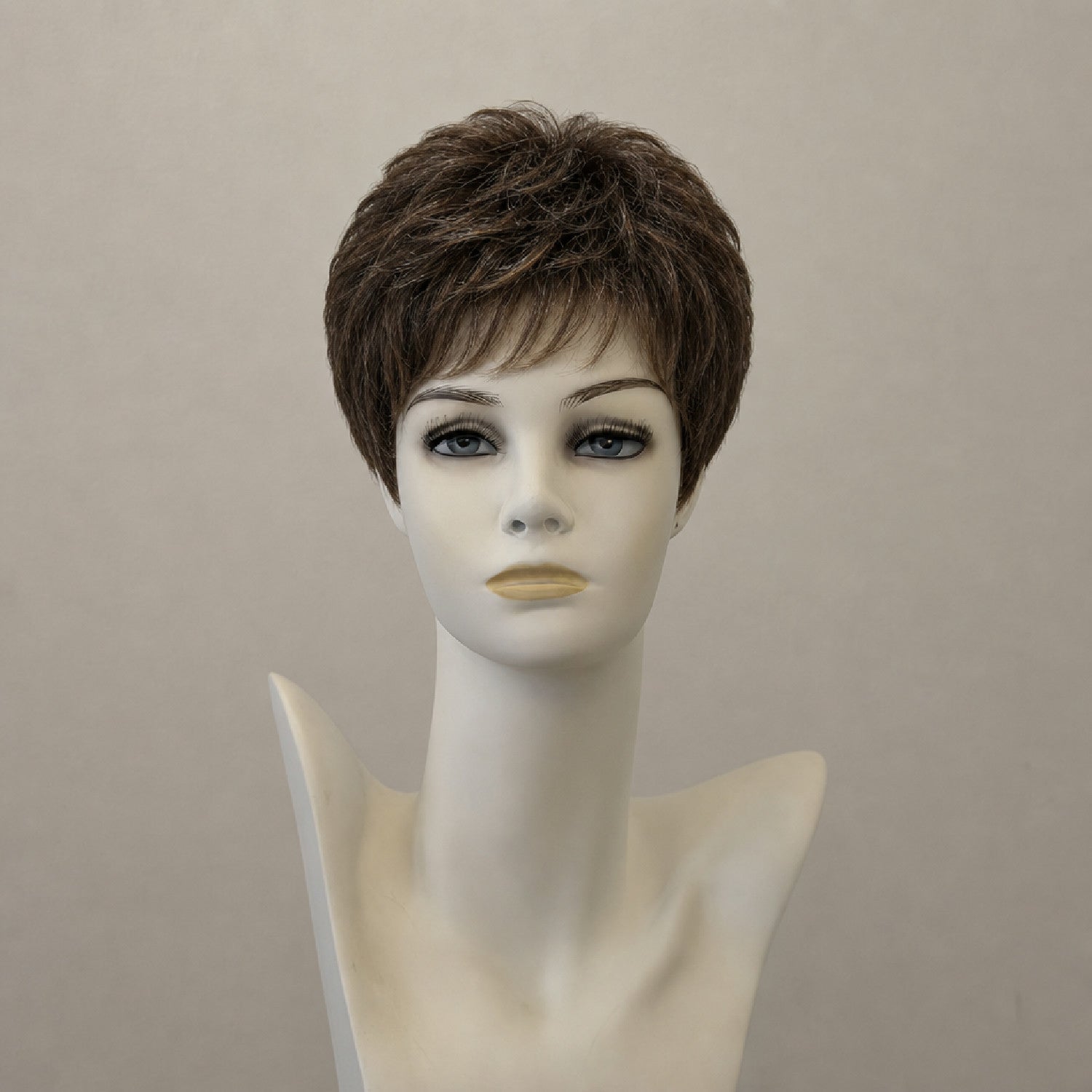 Kurze Perücke, dunkelbraun, natürlicher Look