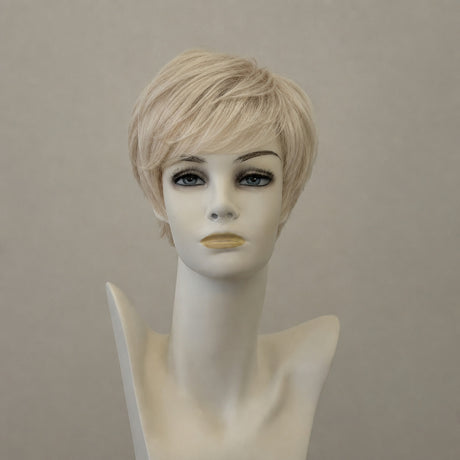 Kurze Perücke in Schwedisch-Blond mit dunklem Ansatz