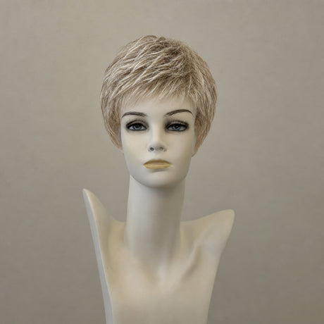 Kurze blonde Perücke im Ombre-Look mit Pony