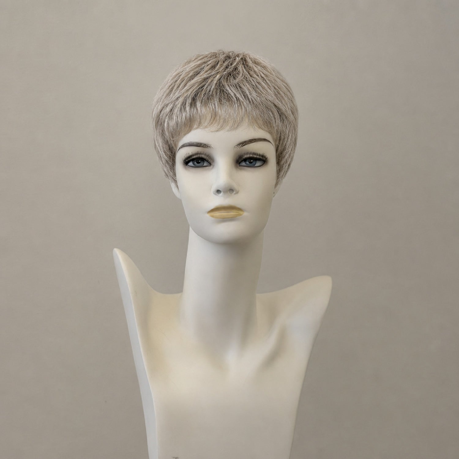 Kurze, blonde Perücke mit Pony, hellblond