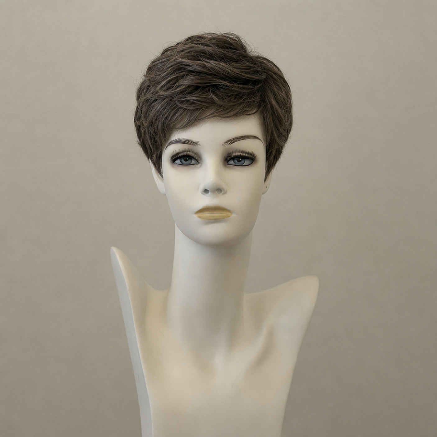 Kurze Perücke Short Hair 2, dunkelbraun meliert