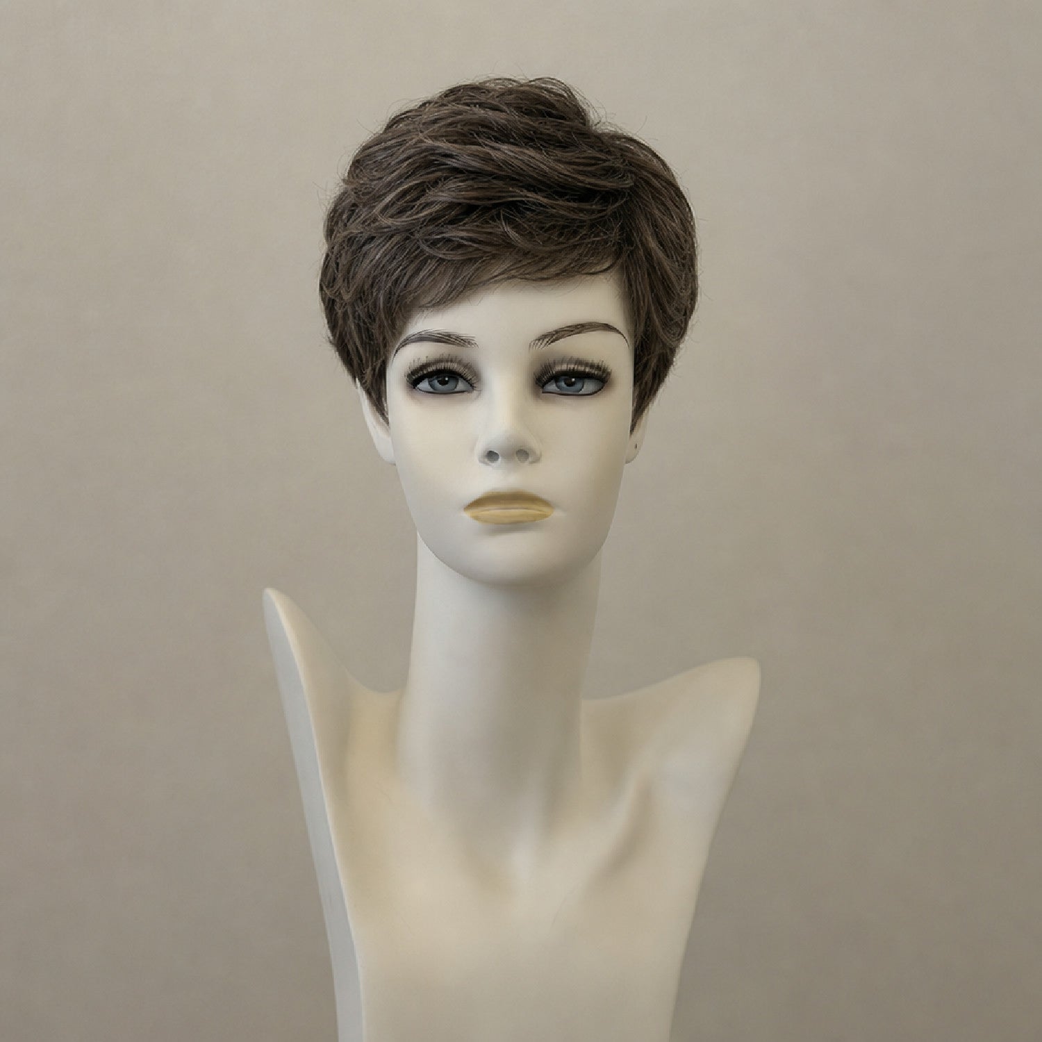 Kurze Perücke Short Hair 2, dunkelbraun meliert