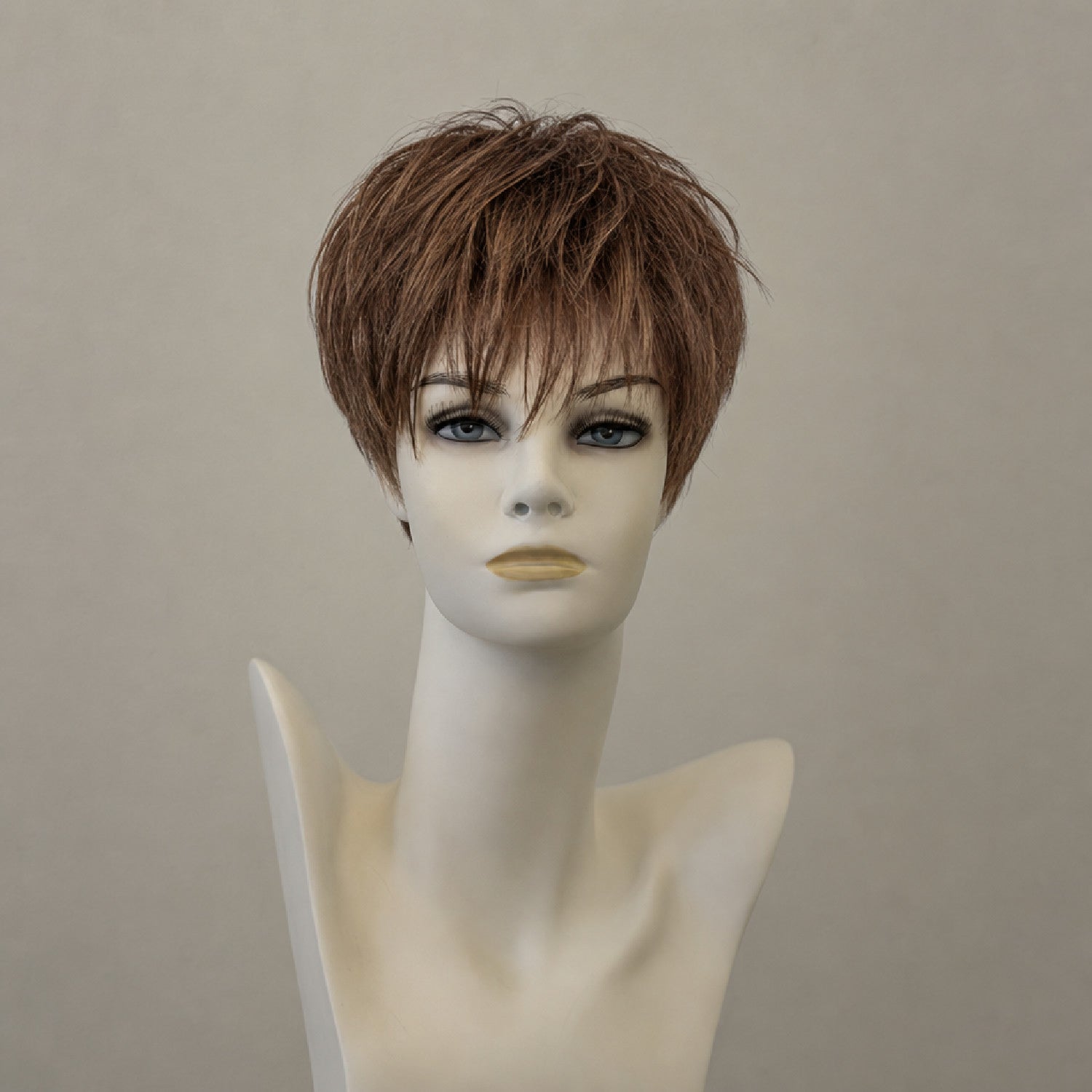 Kurze Perücke, dunkles Schokobraun Mix, natürlicher Look