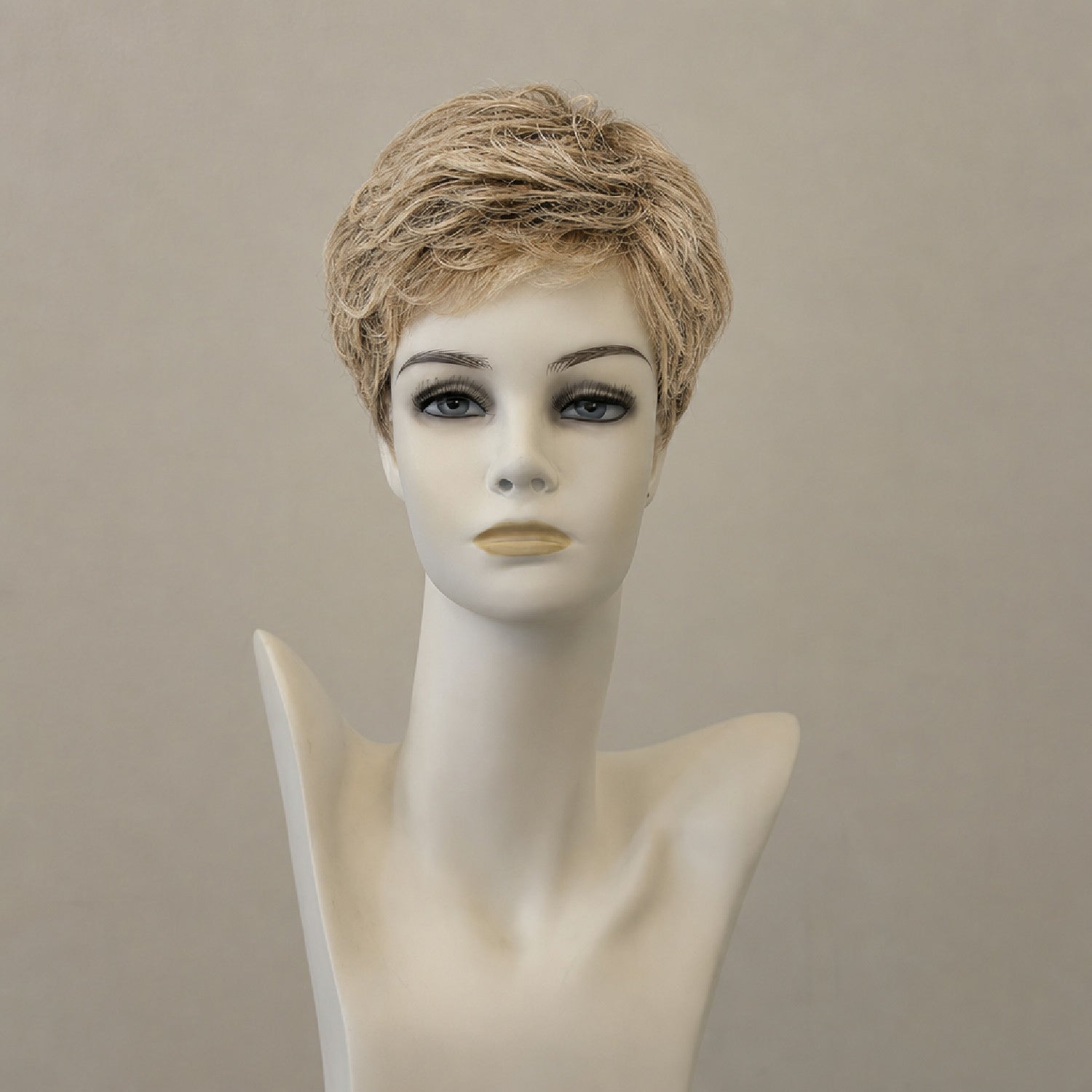 Kurze, mittellang-blonde Perücke
